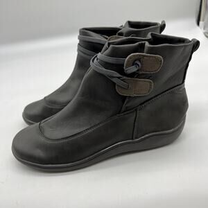 Women Ankle Boots Low Heel Slip on Comfortable Booties Gray Size 8US / 39CN